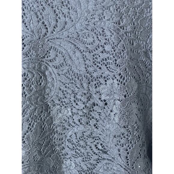 Chico’s Black Lace Back Shirt Button Up Size XL 3 Whimsy Goth - Picture 4 of 8